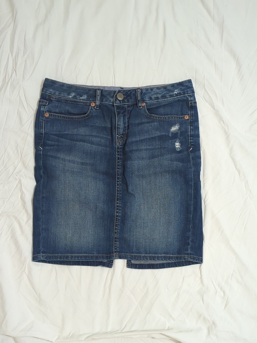 Gap 1969 Denim Blue Jean Mini Skirt, Color Dark Vintage Size 26